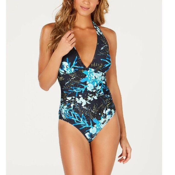 Tommy Hilfiger Printed Halter One-Piece Swimsuit - Picture 1 of 1